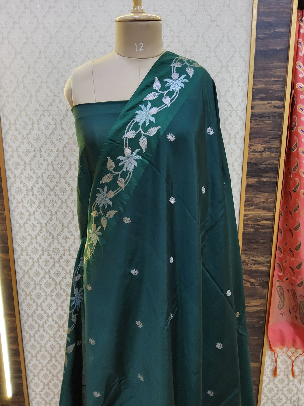 Banarasi Semi Katan Saree (RAW MANGO)