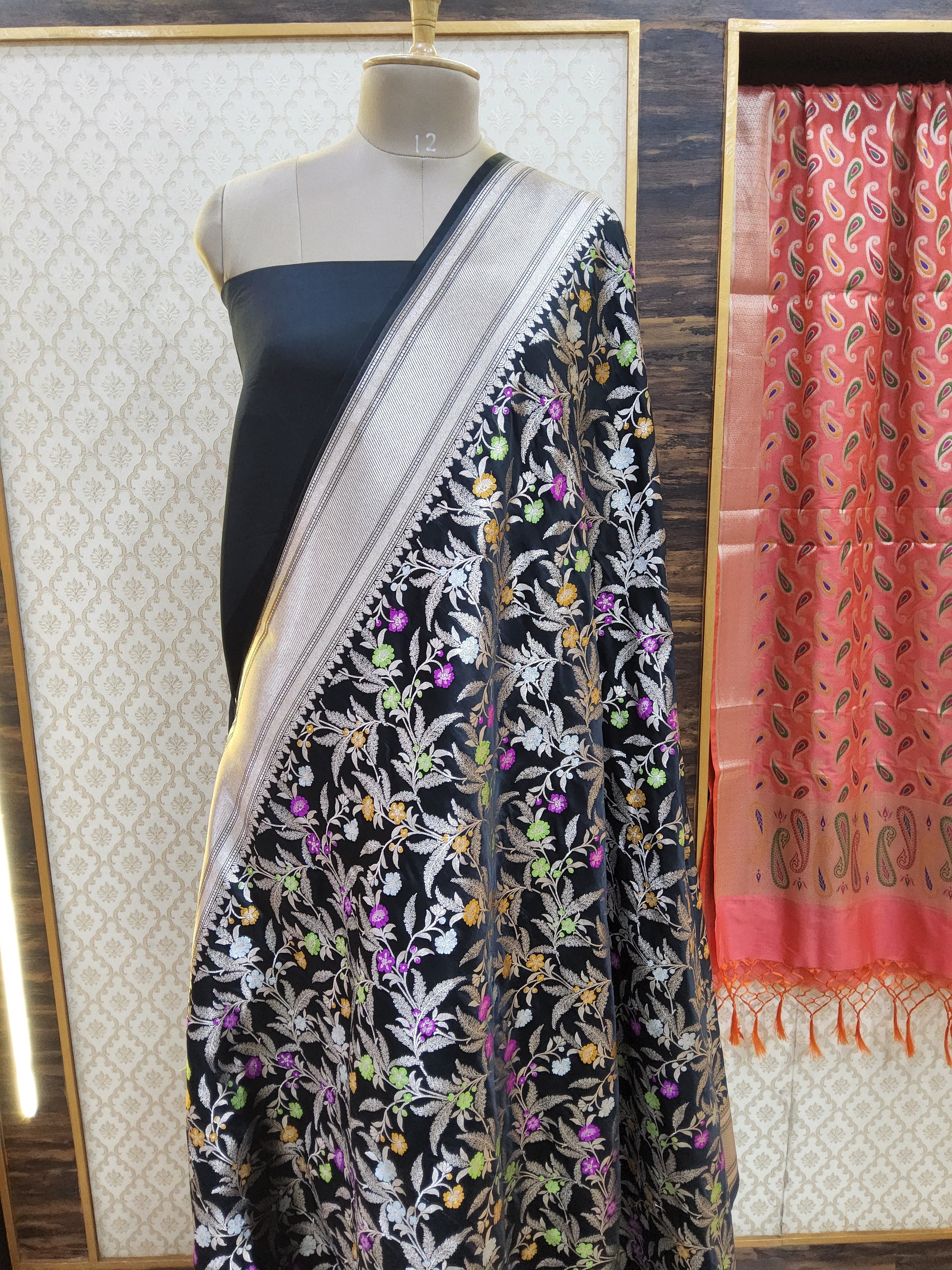 Banarasi Semi Katan Saree ( mashru)