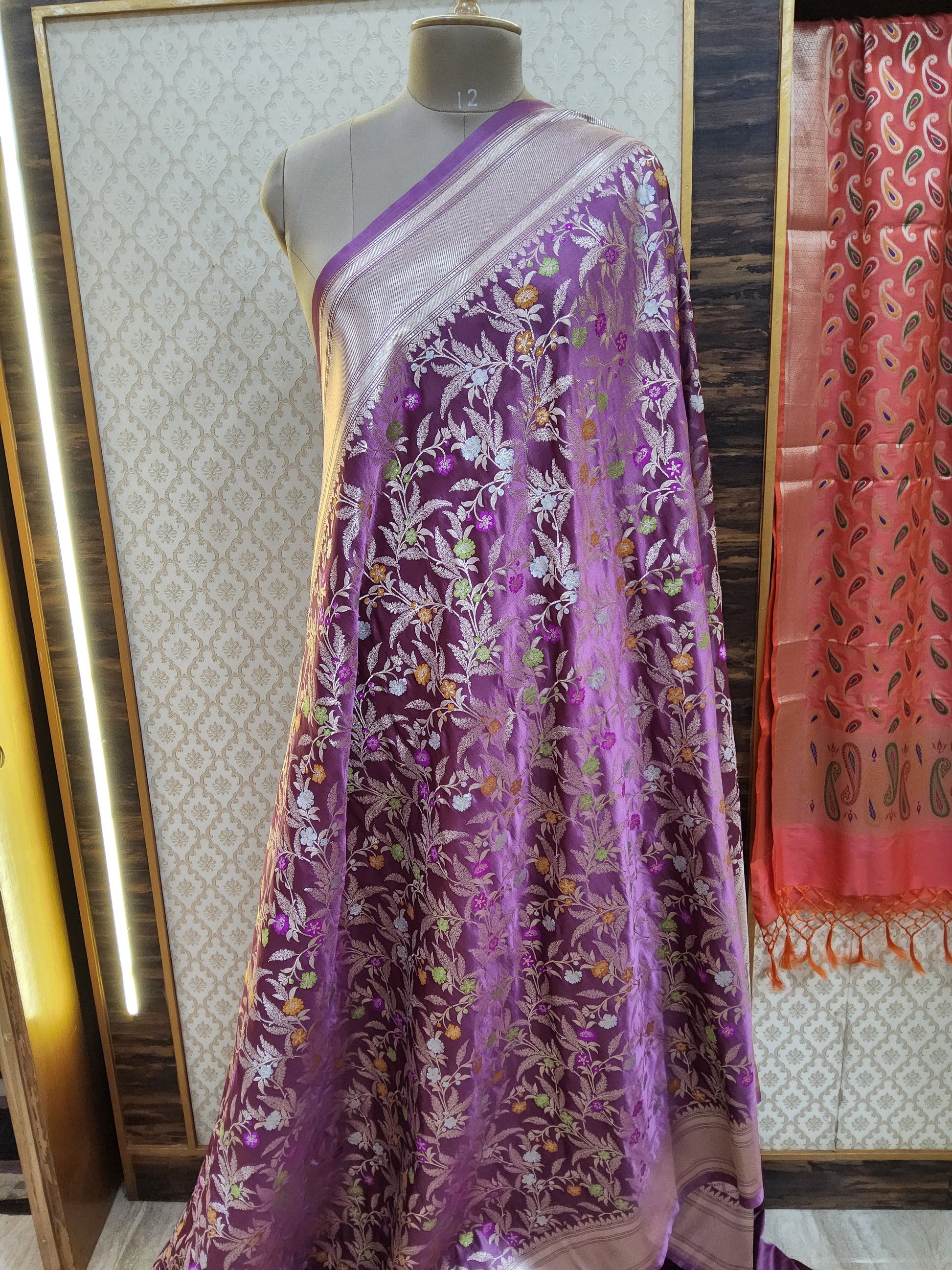 Banarasi Semi Katan Saree ( mashru)