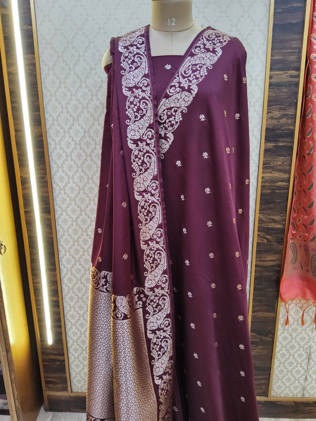 Banarasi Semi Katan Saree ( mashru)