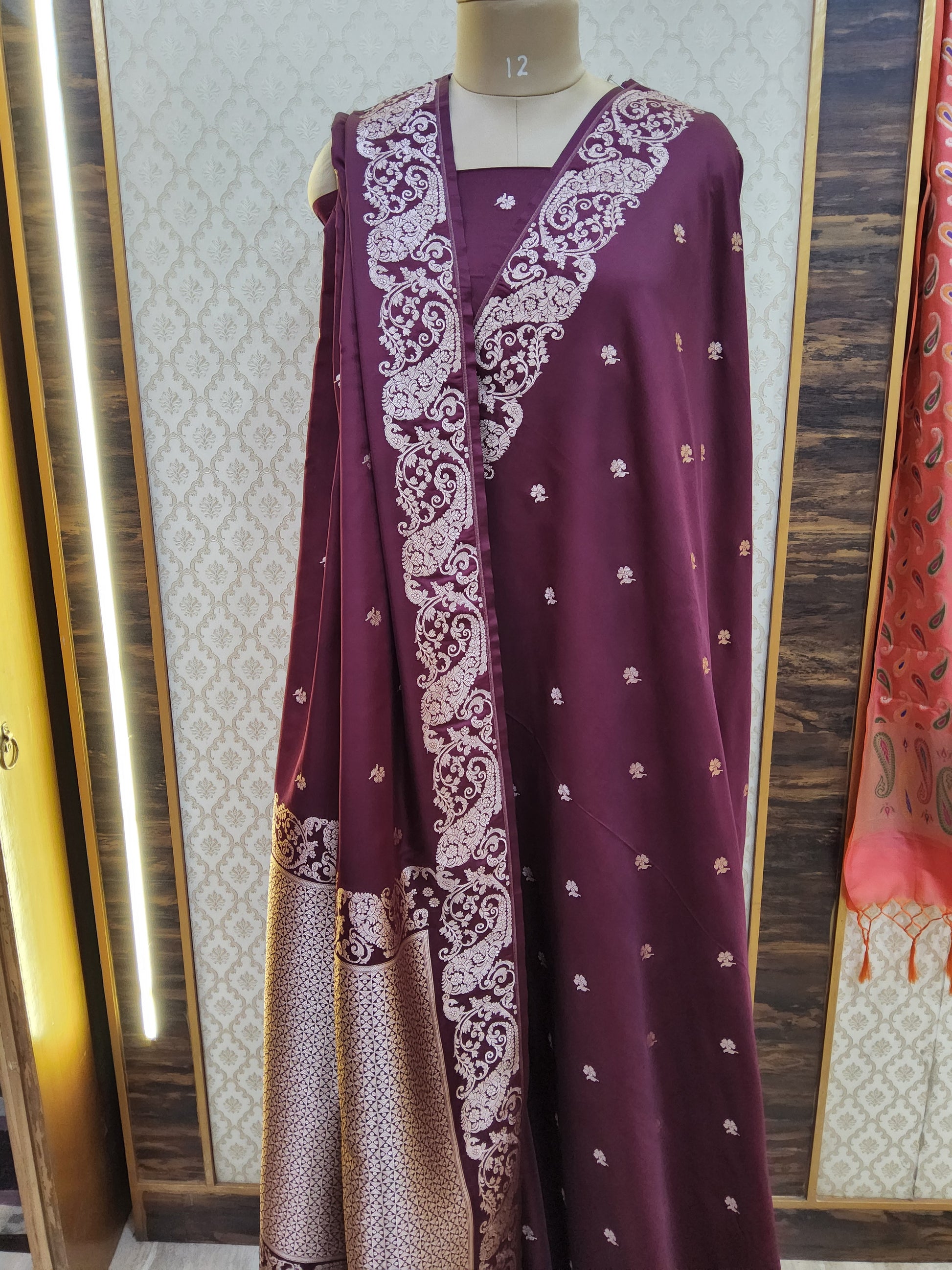 Banarasi Semi Katan Saree ( mashru)