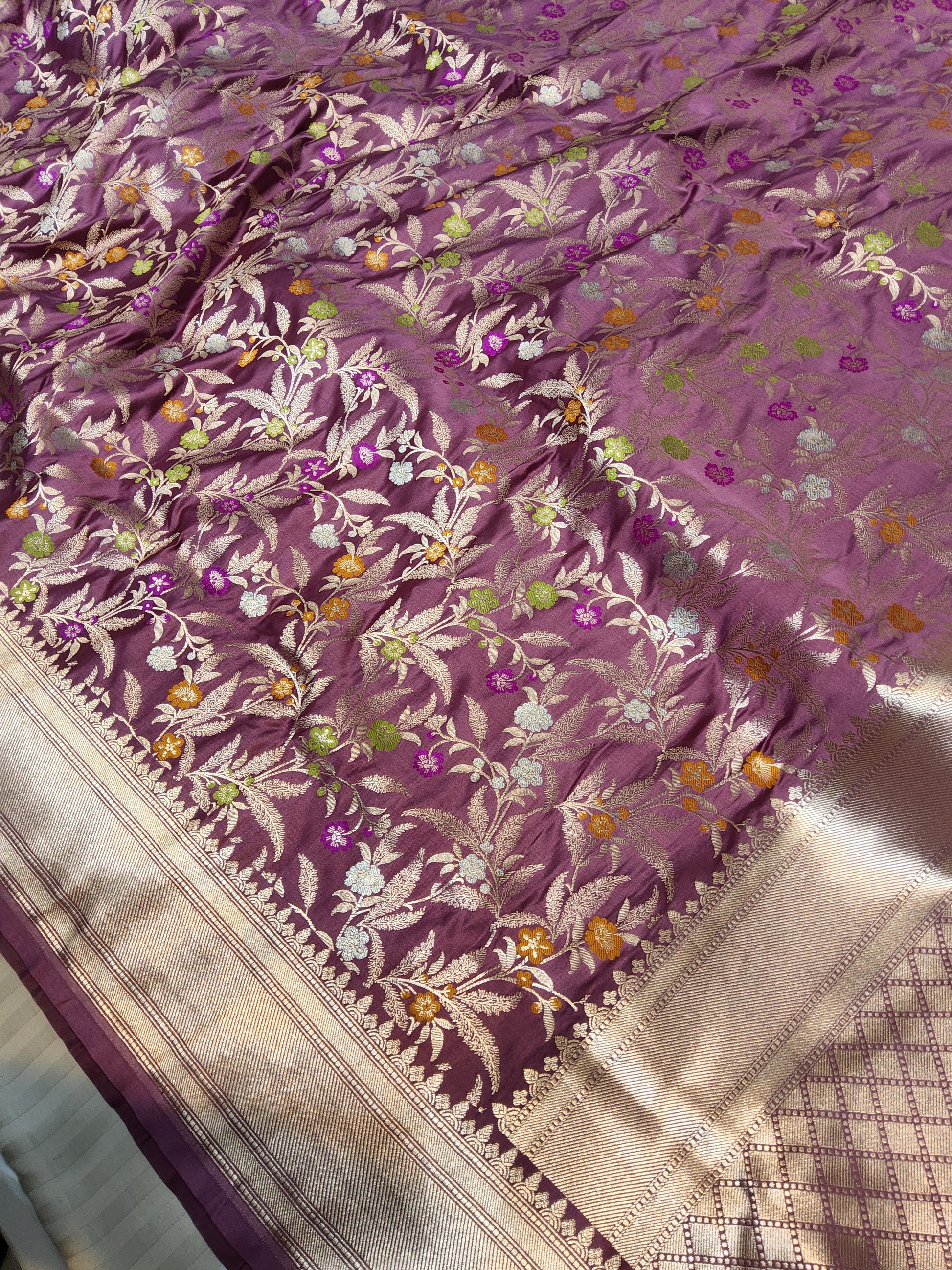 Banarasi Semi Katan Saree ( mashru)