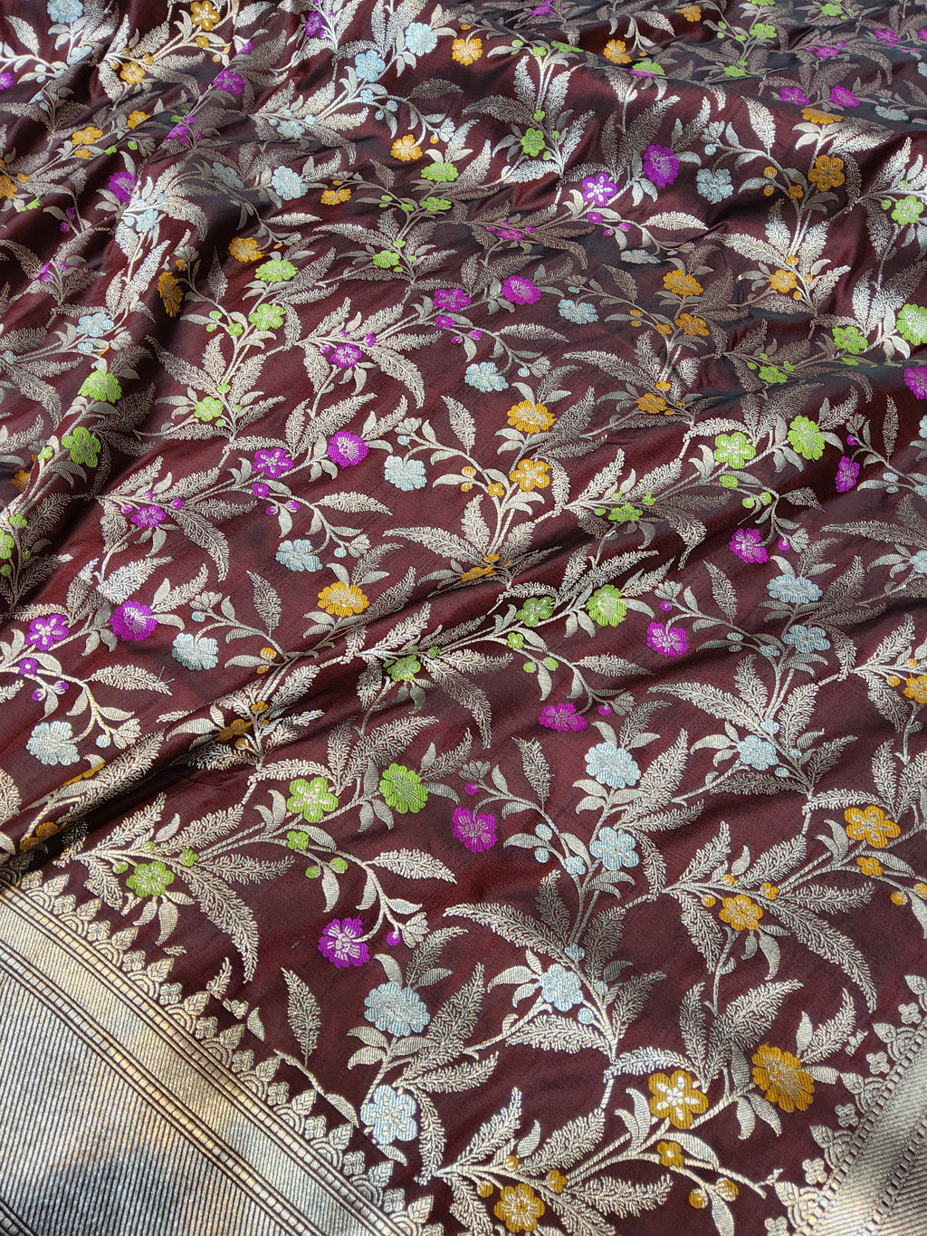 Banarasi Semi Katan Saree ( mashru)