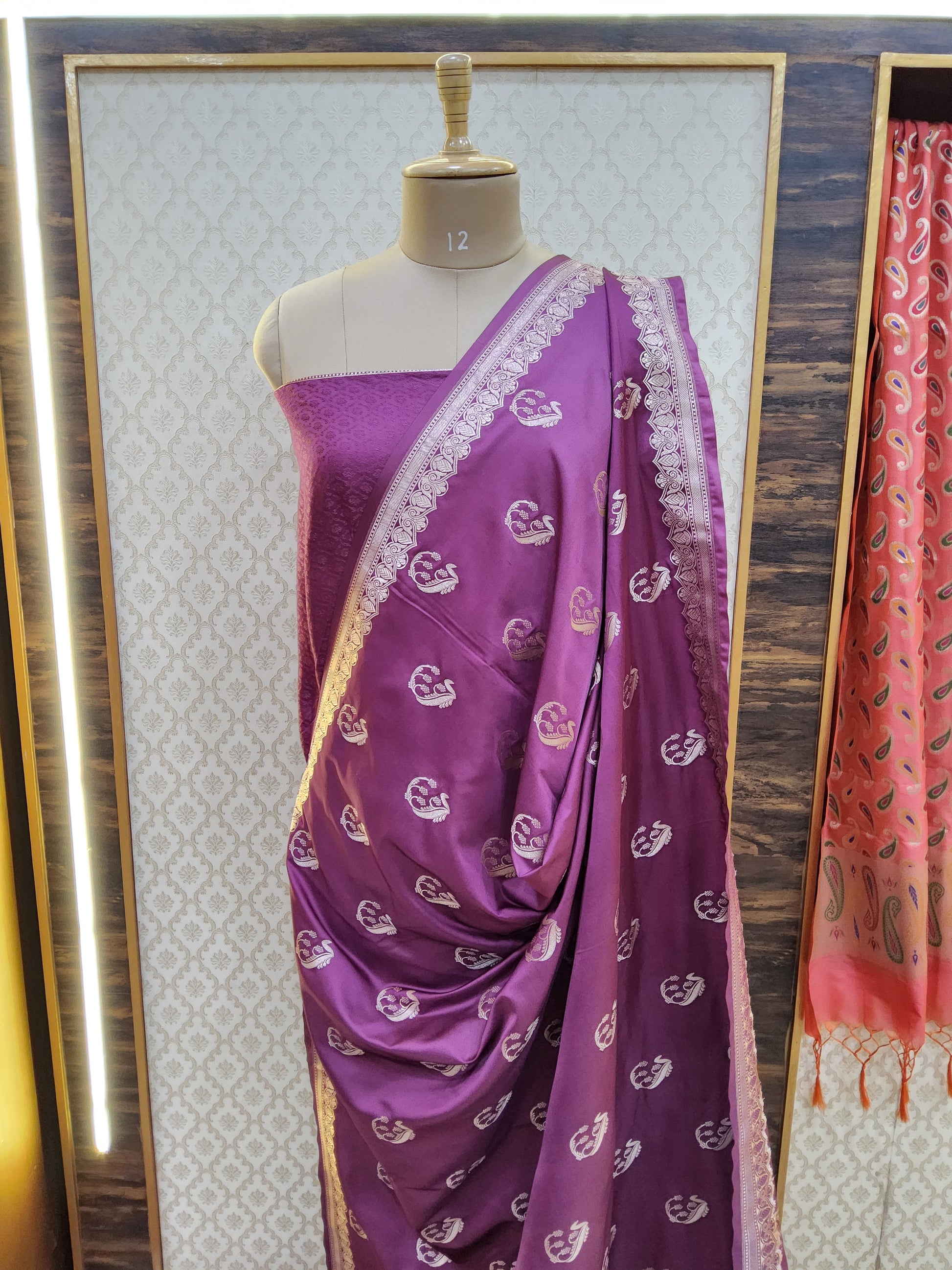 Banarasi Semi Katan Saree ( mashru)